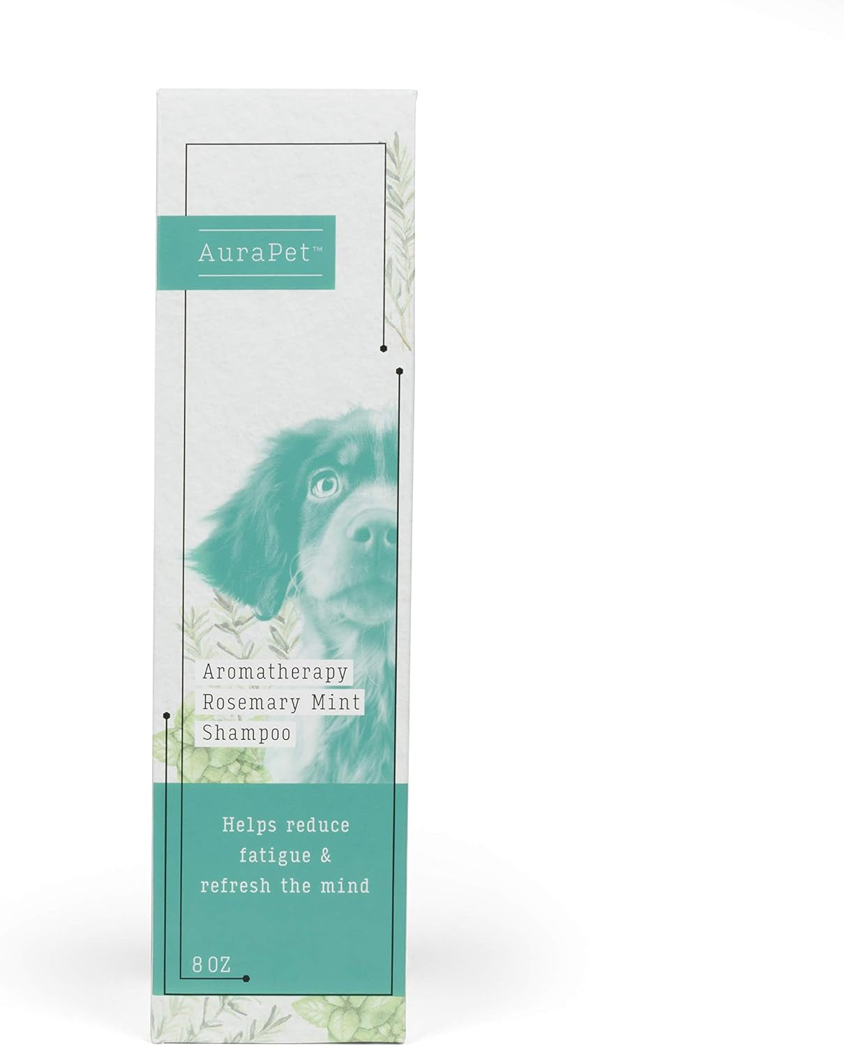 Revitalize Your Dog's Coat with AuraPet Aromatherapy Rosemary Mint Shampoo – 8 Oz Calming Wash for All Dogs with Dry, Itchy Skin