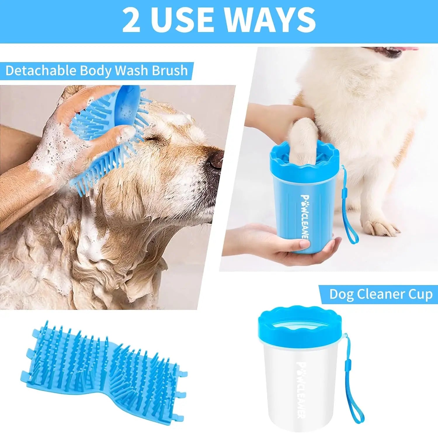 Dog Paw Cleaner, Washer, Buddy Muddy Pet Foot Cleaner for Small Medium Large Breed Dogs/Cats with 3 Absorbent Towels