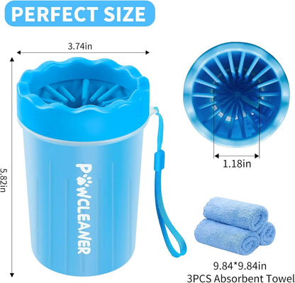 Dog Paw Cleaner, Washer, Buddy Muddy Pet Foot Cleaner for Small Medium Large Breed Dogs/Cats with 3 Absorbent Towels