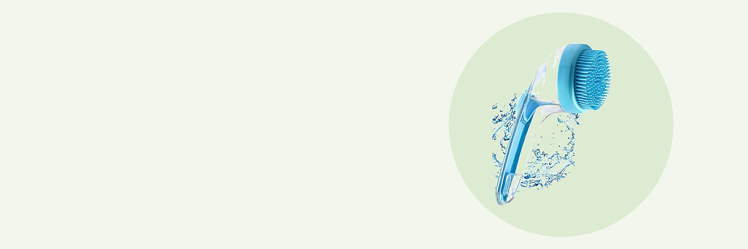 Pawb bio banner - bath brush on soft green canvas