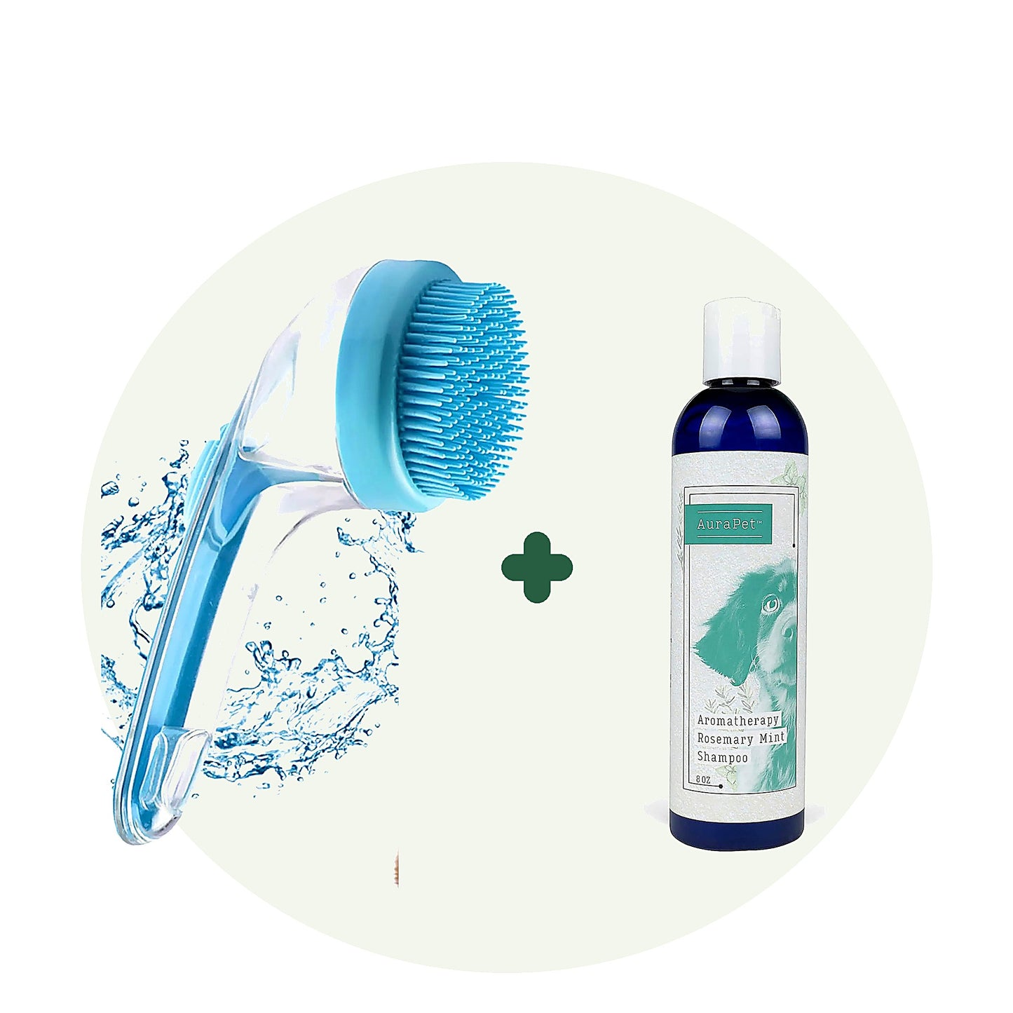 Pawb Bath Time Bundle - bath brush plus rosemary mint shampoo