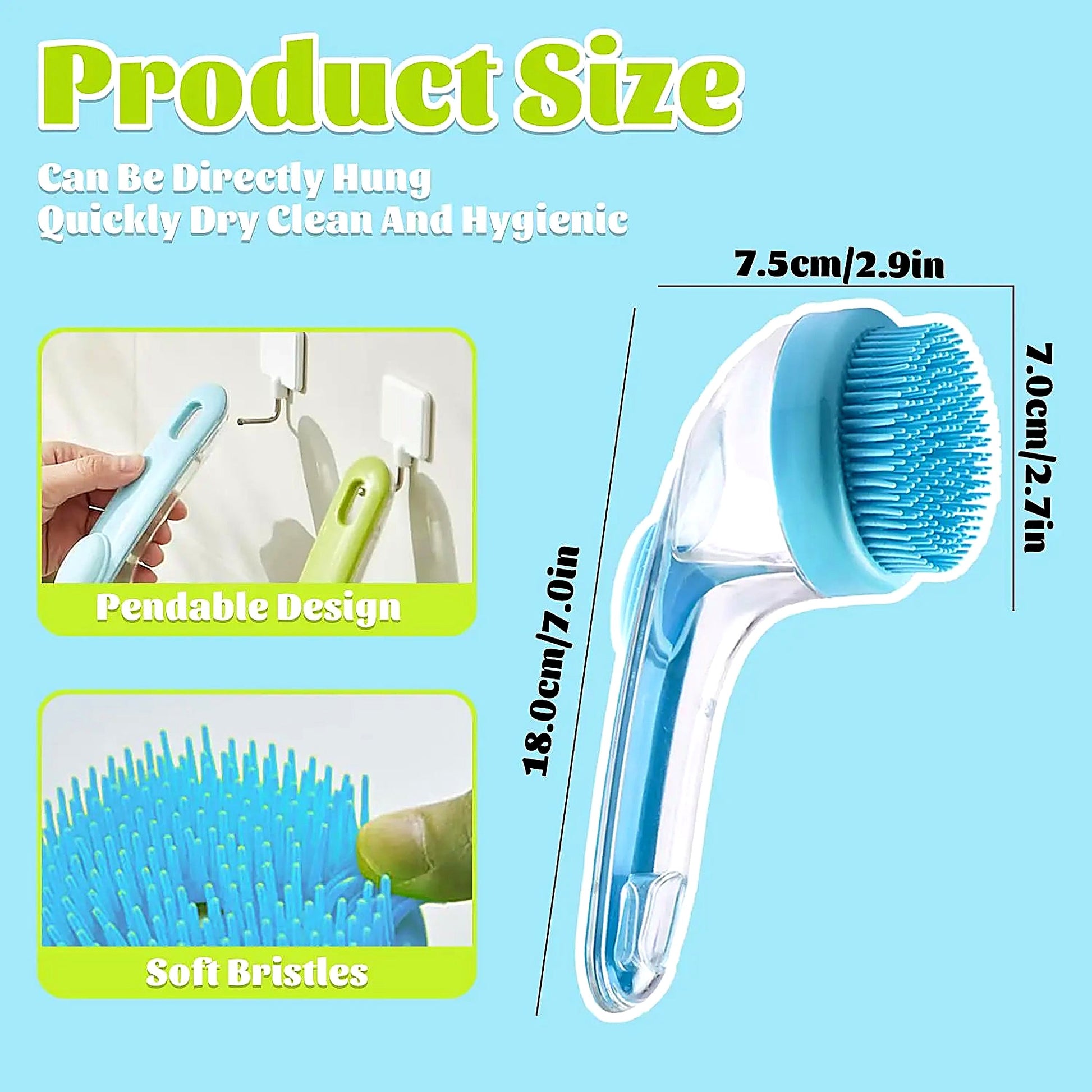 Pawbly Bath Brush - 2-in-1 shampoo dispensing massage brush for dogs and cats