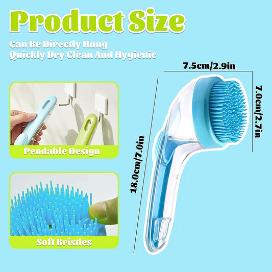 Pawbly Bath Brush - 2-in-1 shampoo dispensing massage brush for dogs and cats