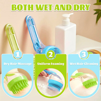 Pawbly Bath Brush shampoo dispenser in action