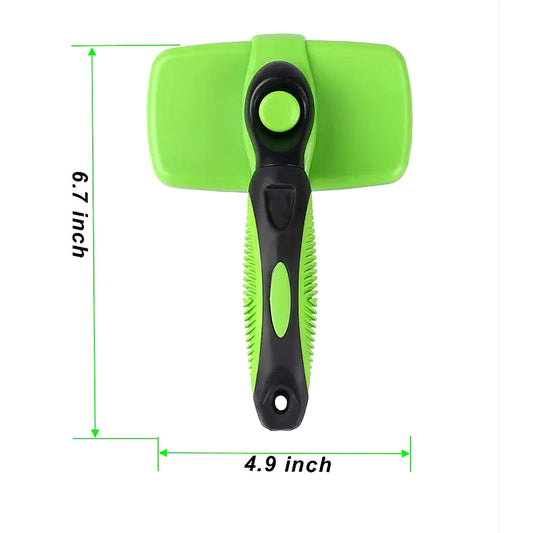Pawbly Self-Cleaning Slicker Brush with one-click fur release